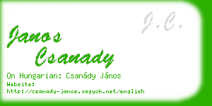 janos csanady business card